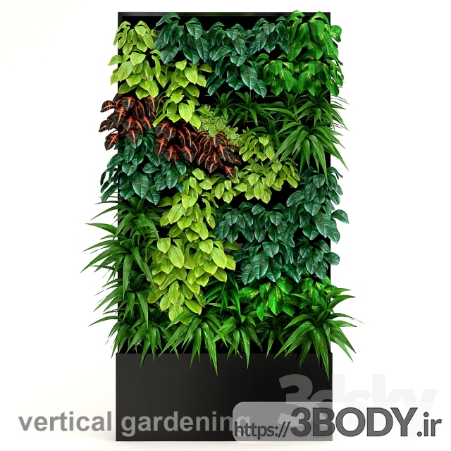 آبجکت سه بعدی گل و گیاه باغچه عمودی عکس 1