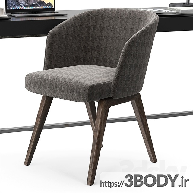 مدل سه بعدی میز و صندلی کار عکس 2