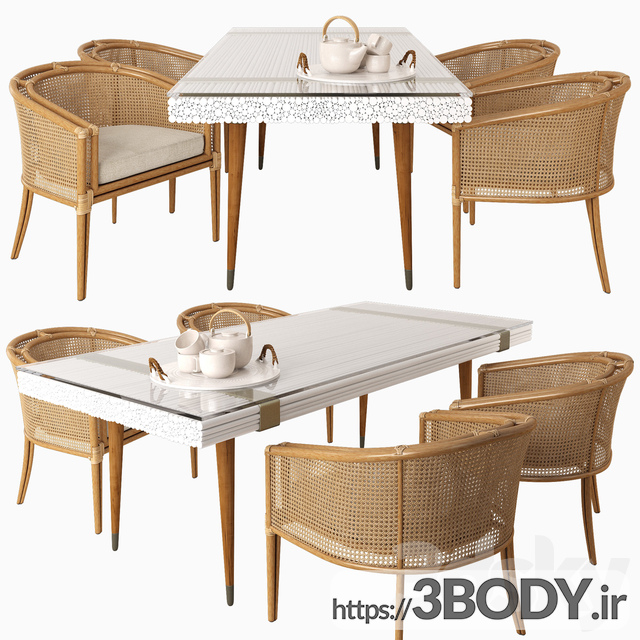 مدل سه بعدی ست میز و صندلی عکس 1