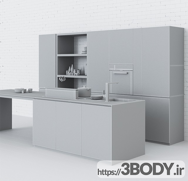 مدل سه بعدی دکور آشپزخانه عکس 4