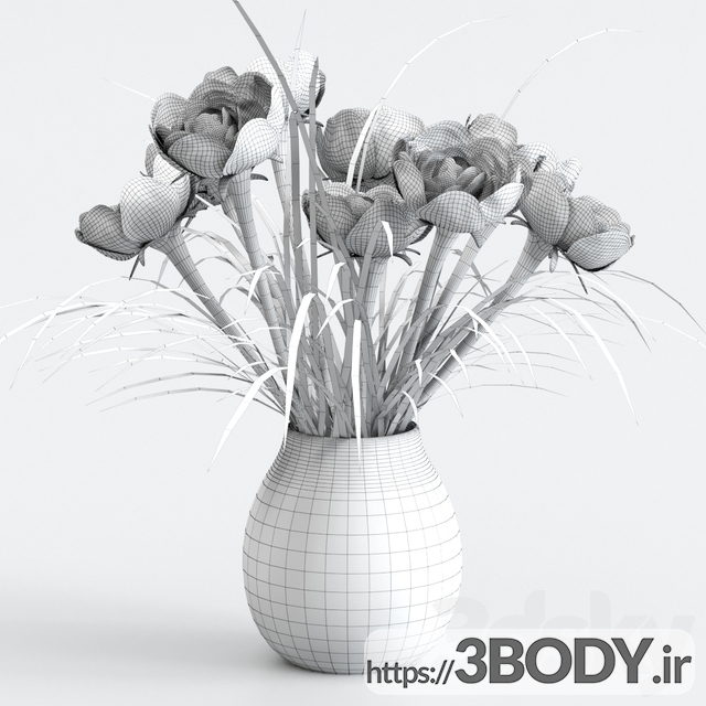 آبجکت سه بعدی گل رومیزی عکس 2