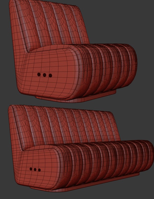 مدل سه بعدی کاناپه و مبل عکس 3