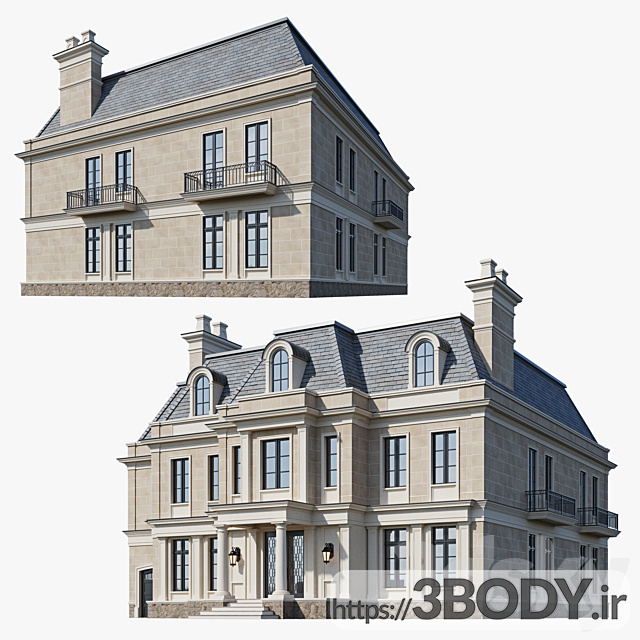 مدل سه بعدی خانه کلاسیک عکس 3