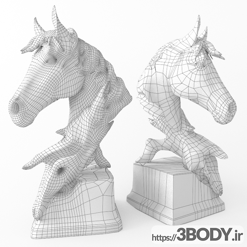 آبجکت سه بعدی مجسمه سر اسب عکس 2