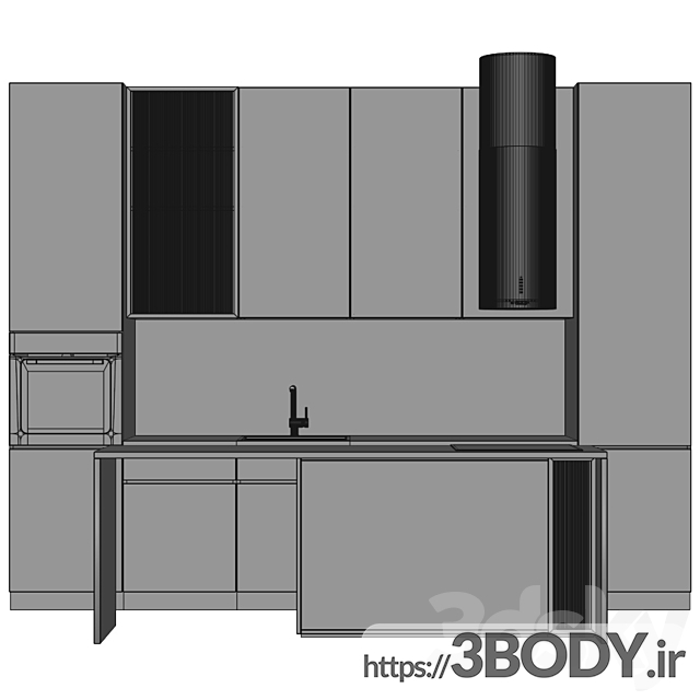 آبجکت سه بعدی آشپزخانه مدرن عکس 4