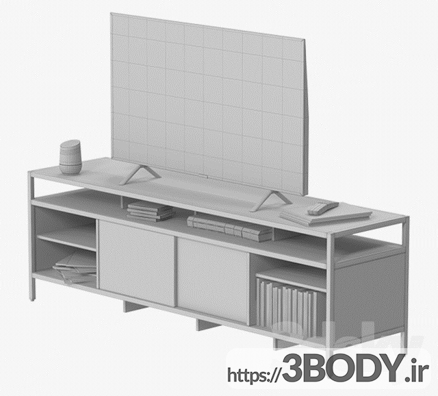 آبجکت سه بعدی میز تلویزیون عکس 2