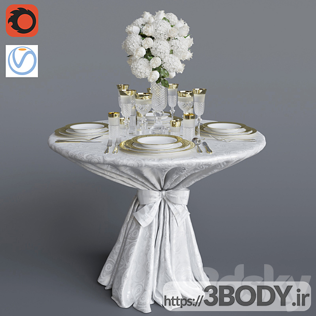 آبجکت سه بعدی میز عروسی عکس 1