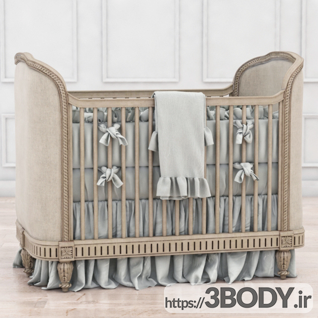 مدل سه بعدی اتاق کودک تختخواب سفارشی عکس 1
