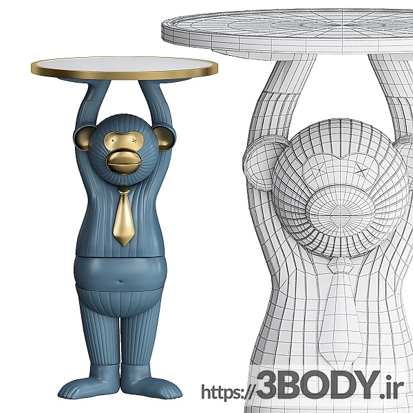 مدل سه بعدی مجسمه میمون عکس 2