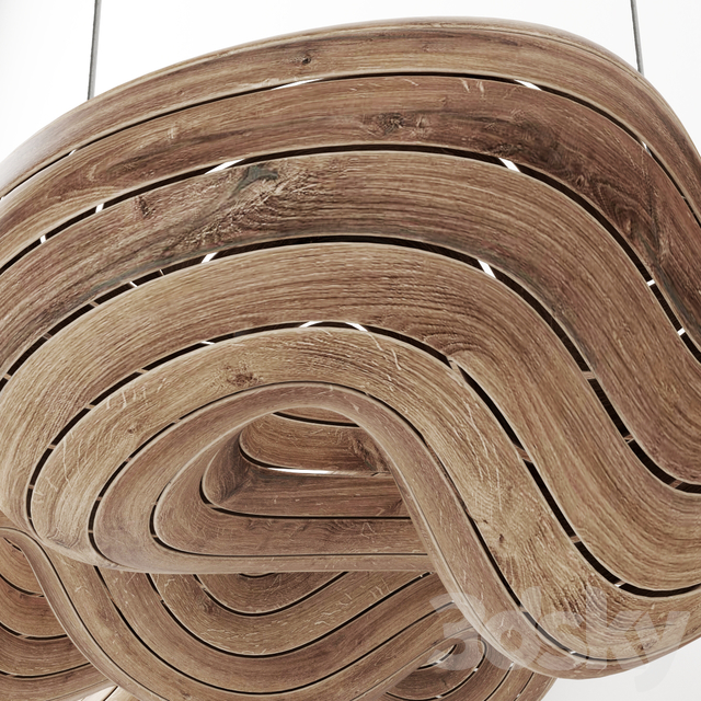 مدل سه بعدی لوستر سقفی چوبی عکس 2