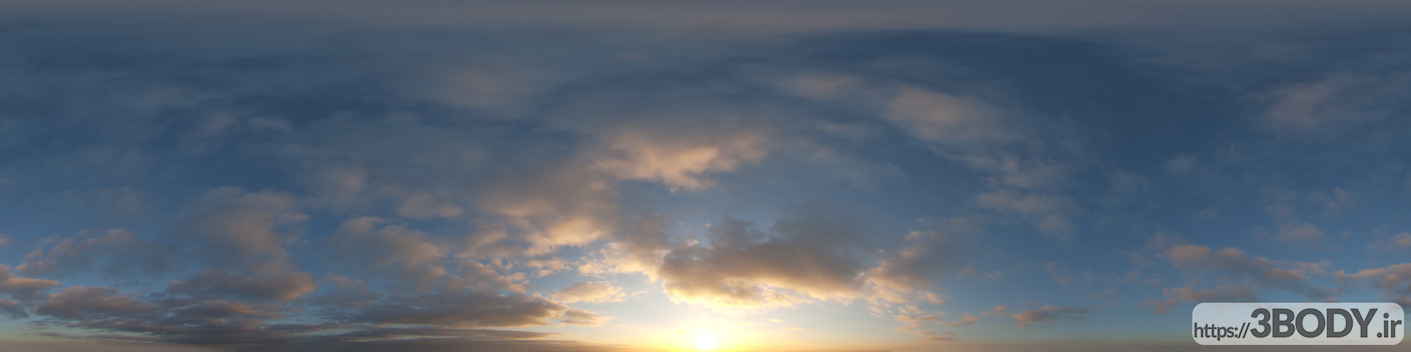 فایل HDRI آسمان ابری غروب عکس 1