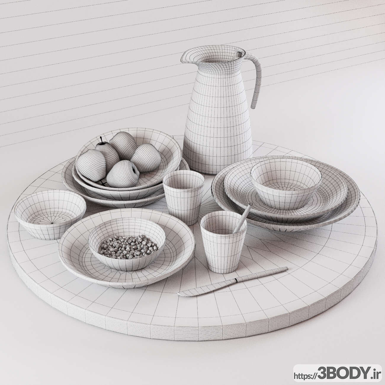 مدل سه بعدی ست تزئینی آشپزخانه عکس 2