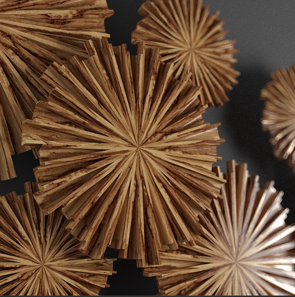 آبجکت سه بعدی ست دکوری دایره چوبی عکس 2