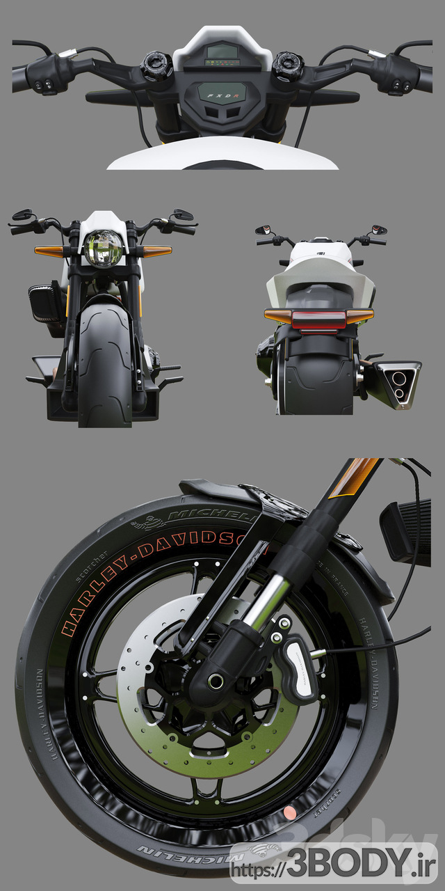 مدل سه بعدی موتور سیکلت عکس 3