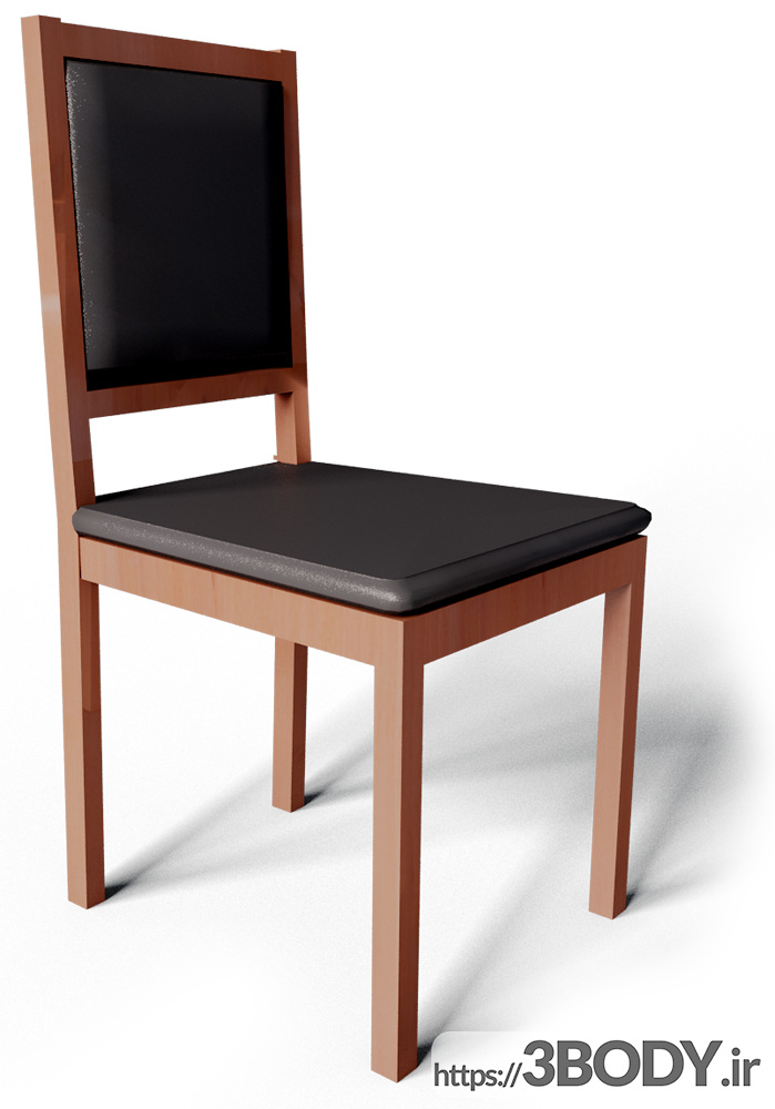 آبجکت سه بعدی اسکچاپ - صندلی چوبی عکس 1