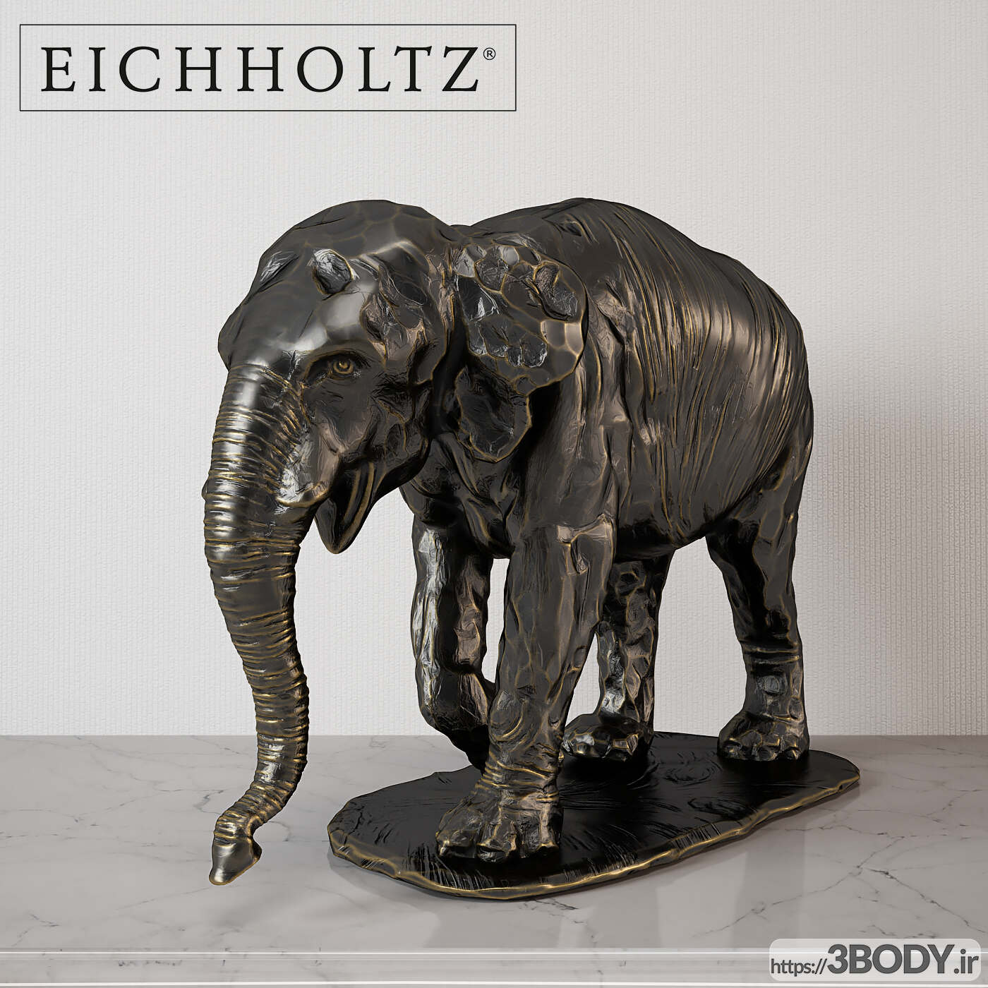 آبجکت سه بعدی مجسمه فیل عکس 1