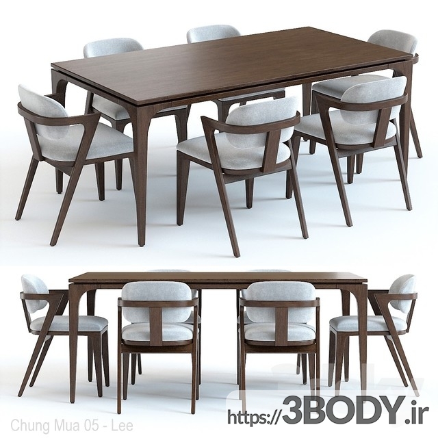 مدل سه بعدی  ست میز و صندلی عکس 1