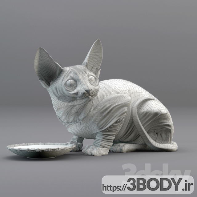 آبجکت سه بعدی گربه ابوالهول عکس 3