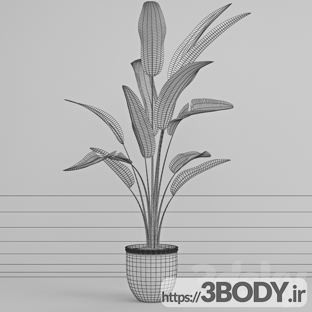 مدل سه بعدی گل و گلدان آپارتمانی عکس 2
