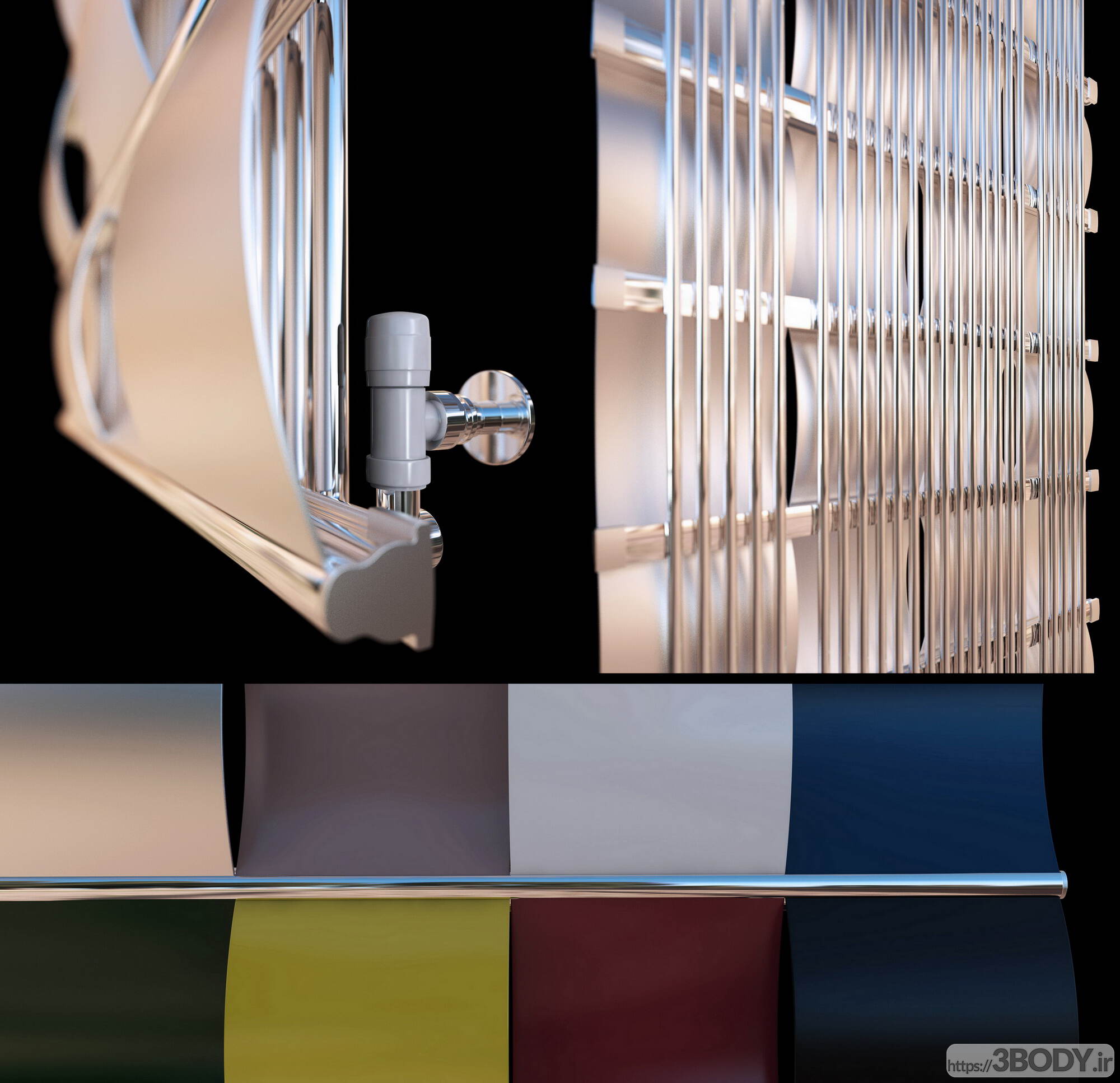مدل سه بعدی رادیاتور فلزی عکس 2