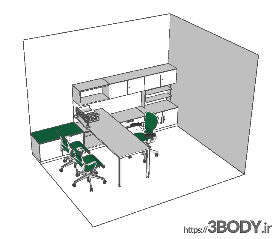 مدل سه بعدی اسکچاپ - میز و صندلی کارگاه عکس 1