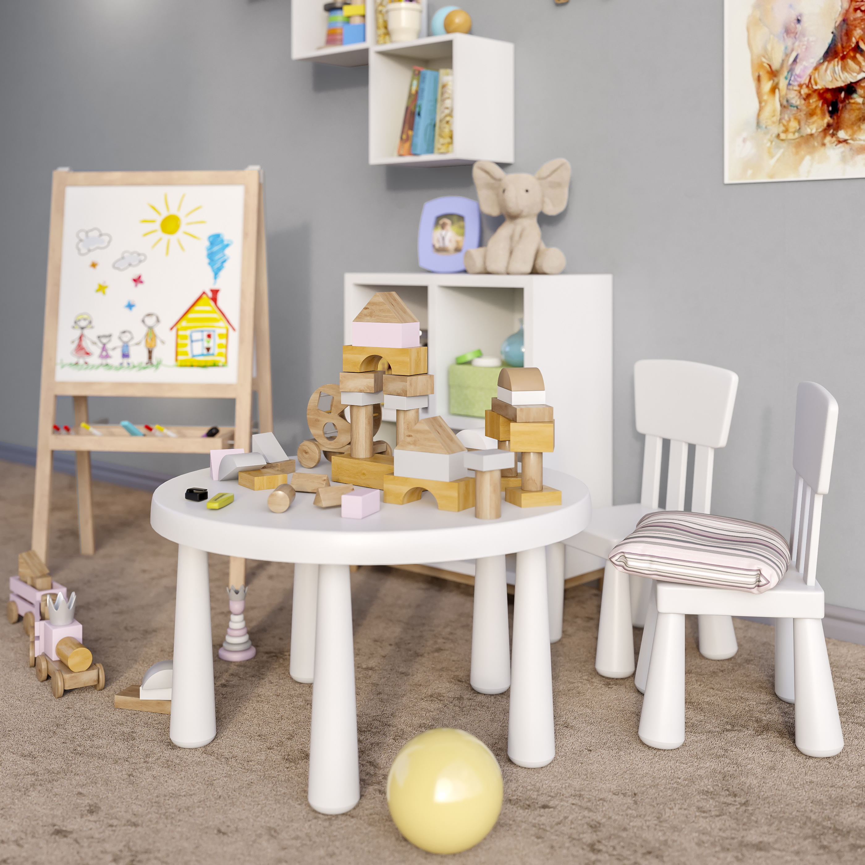 مدل سه بعدی مبلمان اتاق کودک عکس 3
