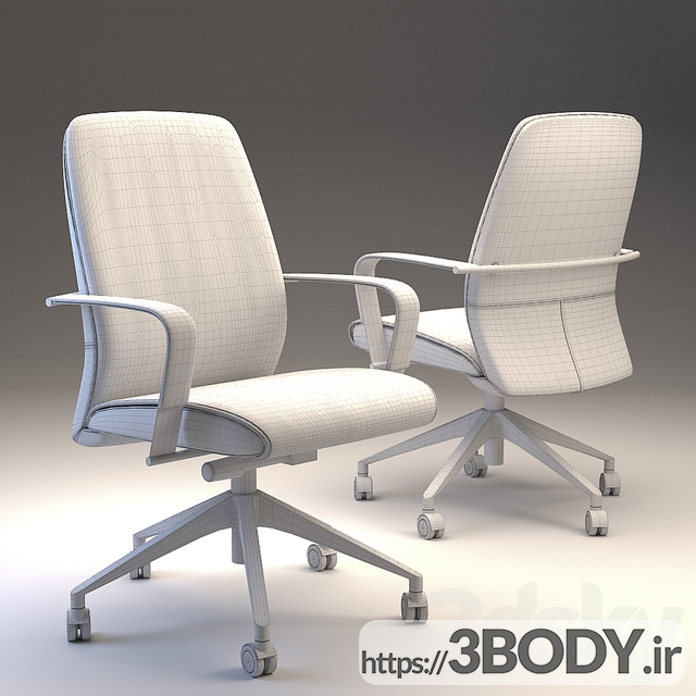 مدل سه بعدی  صندلی اداری عکس 3