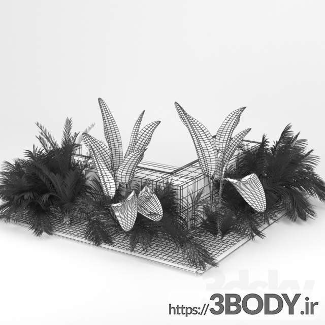 مدل سه بعدی گل و گیاه نخل گل عکس 3