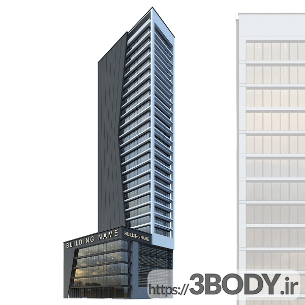 مدل سه بعدی ساختمان اداری مرتفع عکس 1