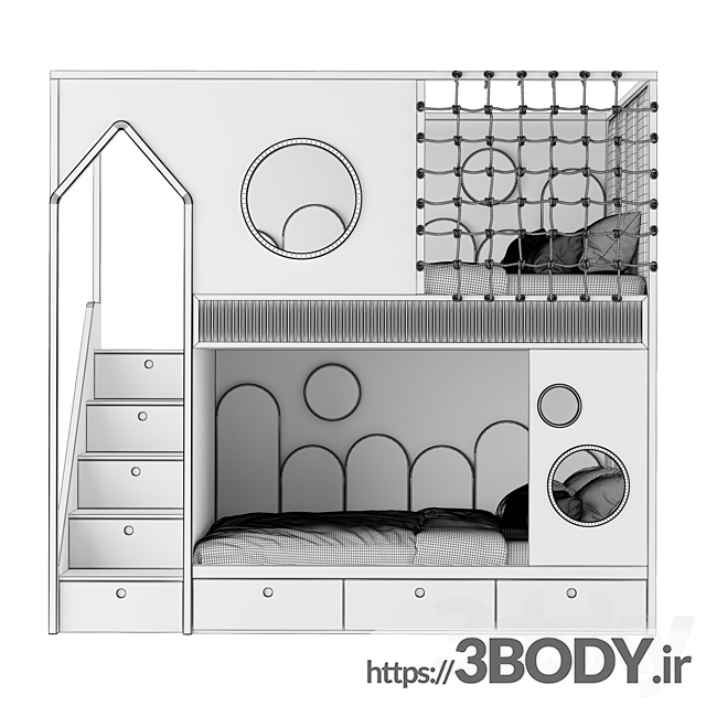 مدل سه بعدی لوازم اتاق خواب کودک عکس 3