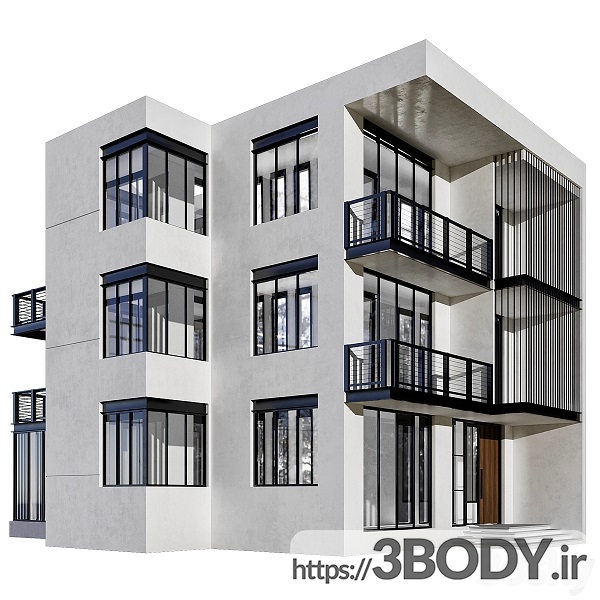 مدل سه بعدی ساختمان مسکونی عکس 2