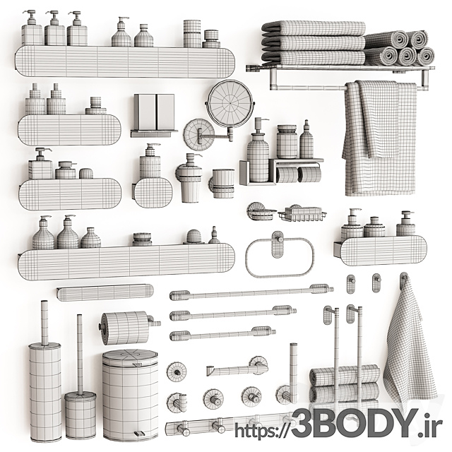 آبجکت سه بعدی لوازم حمام عکس 7