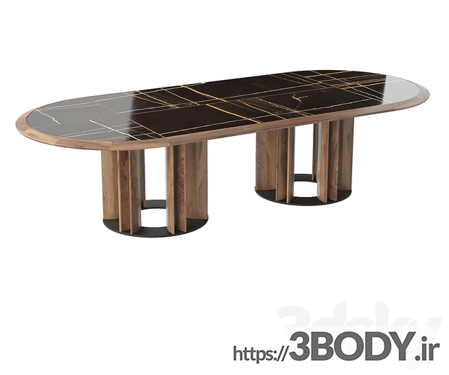 مدل سه بعدی  ست میز و صندلی عکس 3