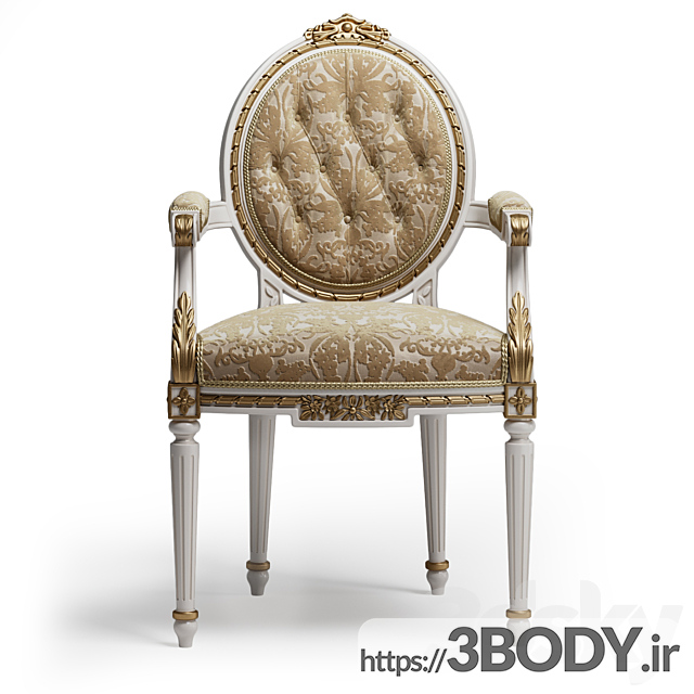مدل سه بعدی صندلی کلاسیک عکس 3