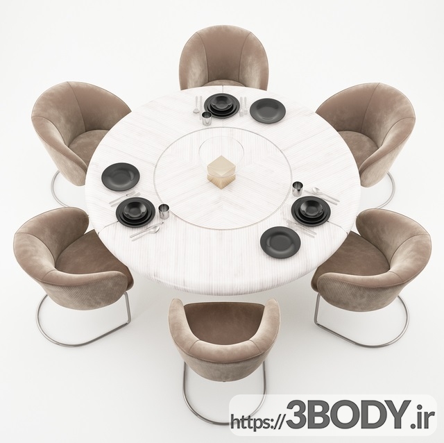 مدل سه بعدی  صندلی های کارمن و میز اپرا عکس 2