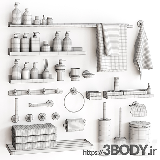 آبجکت سه بعدی لوازم حمام عکس 7