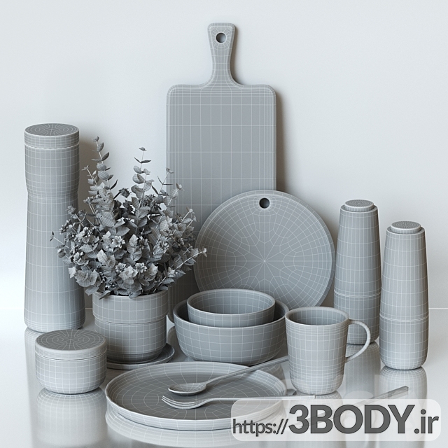 مدل سه بعدی ست تزئینی آشپزخانه عکس 4