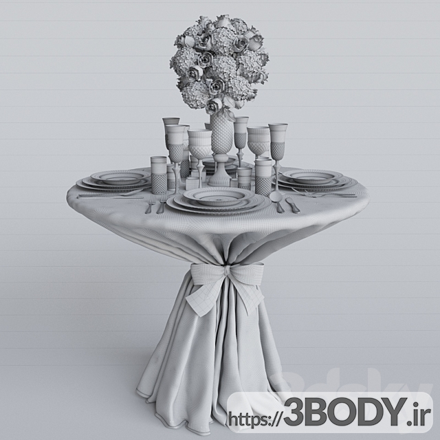آبجکت سه بعدی میز عروسی عکس 2