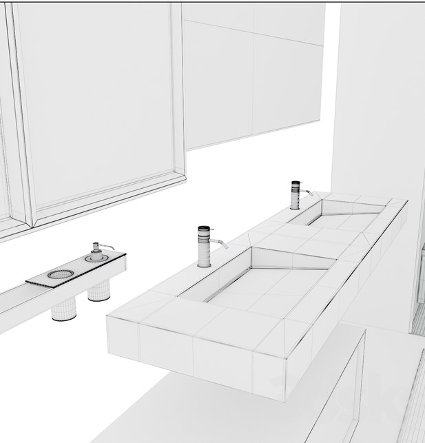 مدل سه بعدی روشویی حمام عکس 2