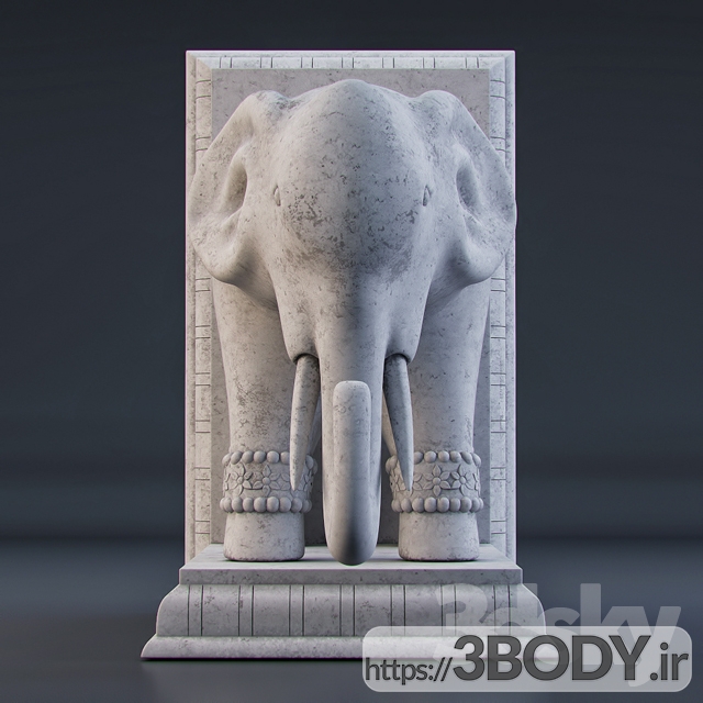 آبجکت سه بعدی تندیس فیل عکس 1