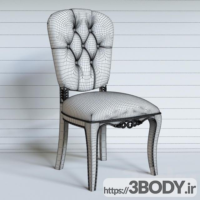 آبجکت سه بعدی صندلی کلاسیک عکس 3