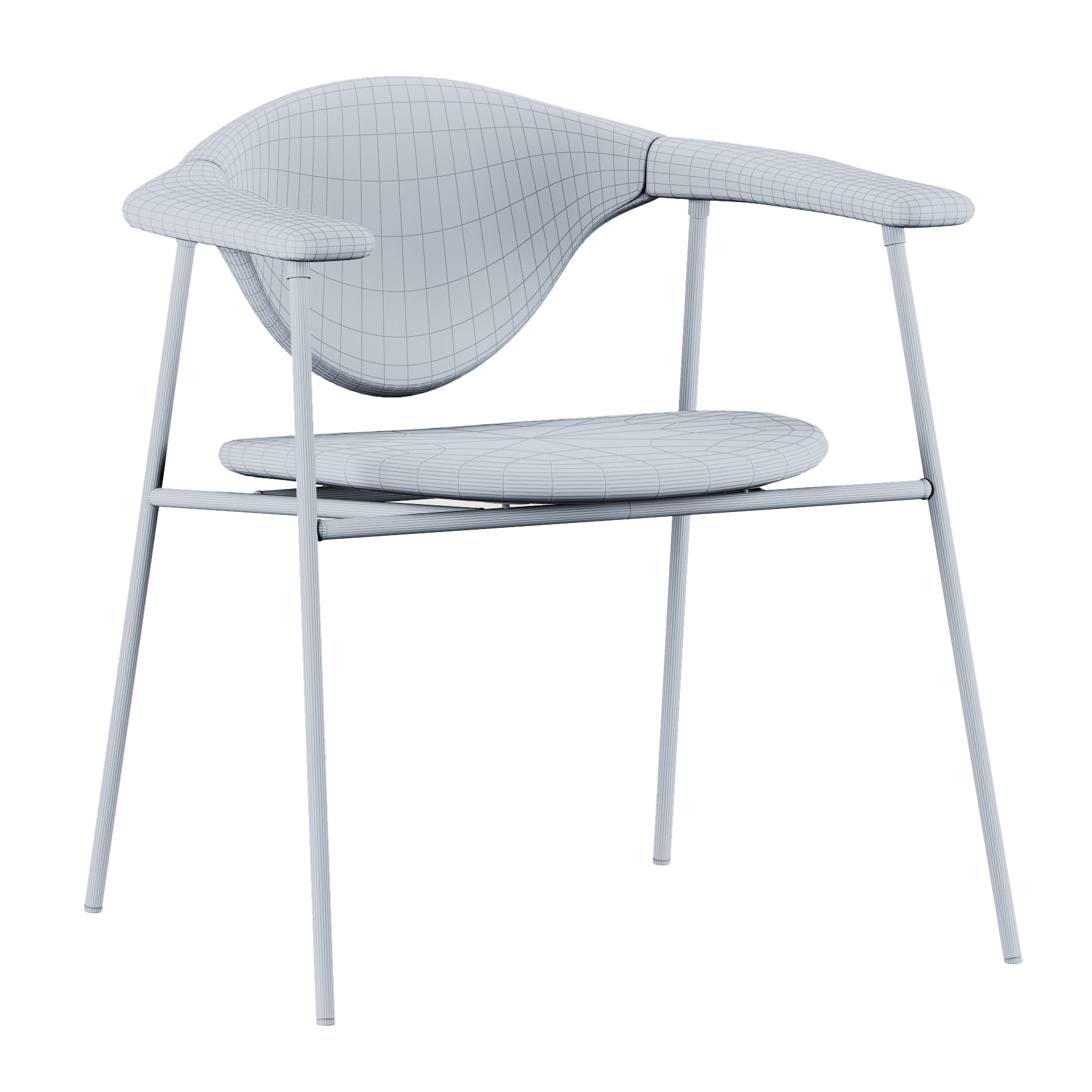 آبجکت سه بعدی صندلی پایه استیل عکس 4