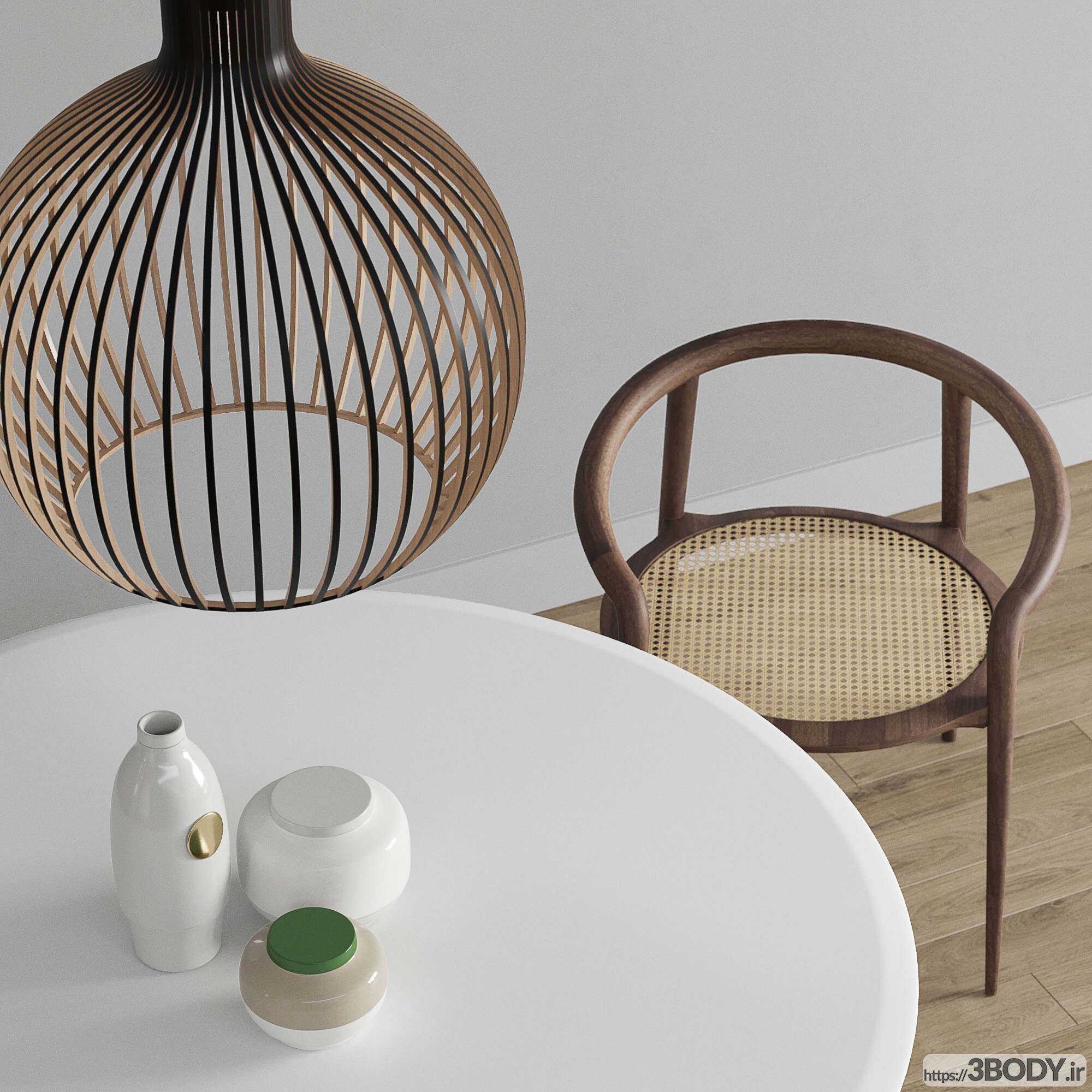 مدل سه بعدی  میز و صندلی ست میز گرد Alias Saen عکس 2
