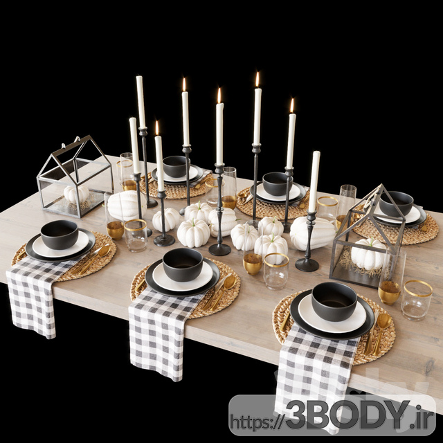 مدل سه بعدی ظروف مشکی عکس 1