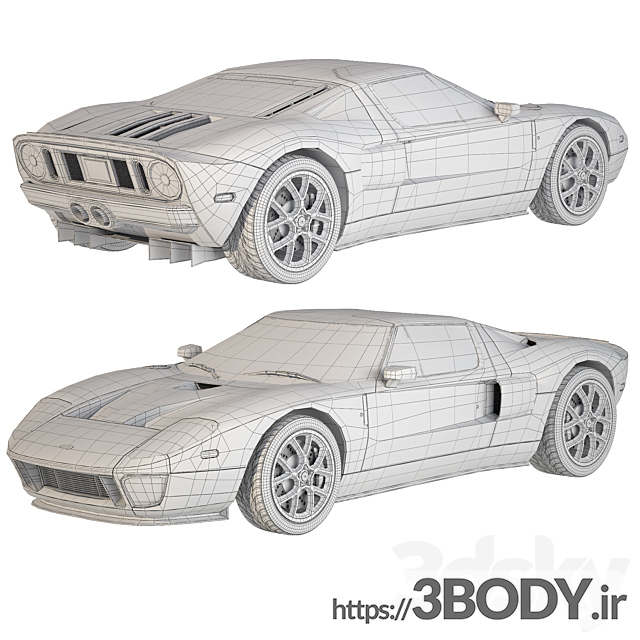 مدل سه بعدی ماشین فورد جی تی عکس 2