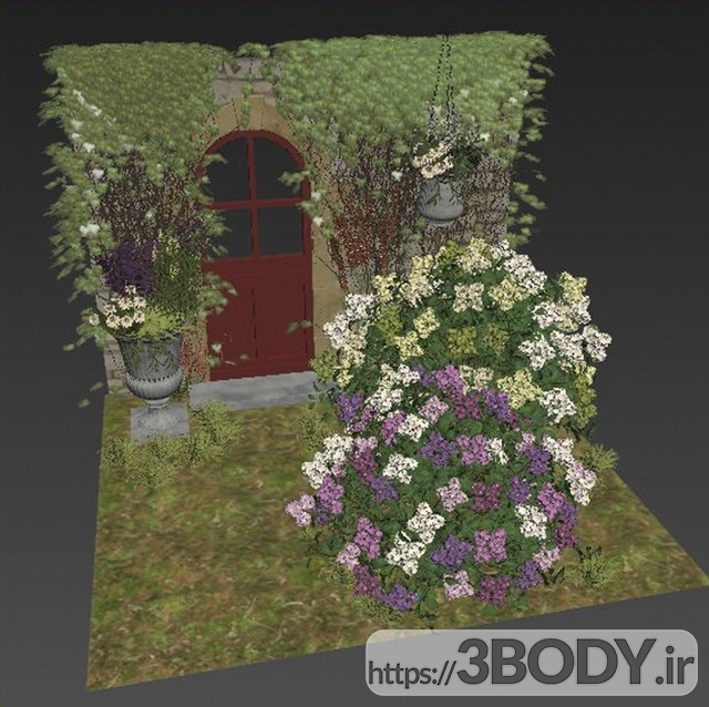 آبجکت سه  بعدی  خانه گل در نزدیکی خانه عکس 4