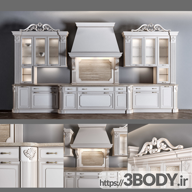 مدل سه بعدی دکور آشپزخانه عکس 1