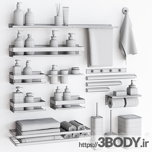 مدل سه بعدی لوازم حمام عکس 7