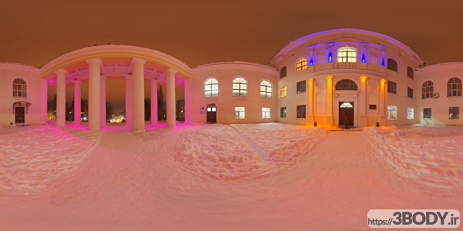 فایل HDRI معماری عصر زمستان عکس 1