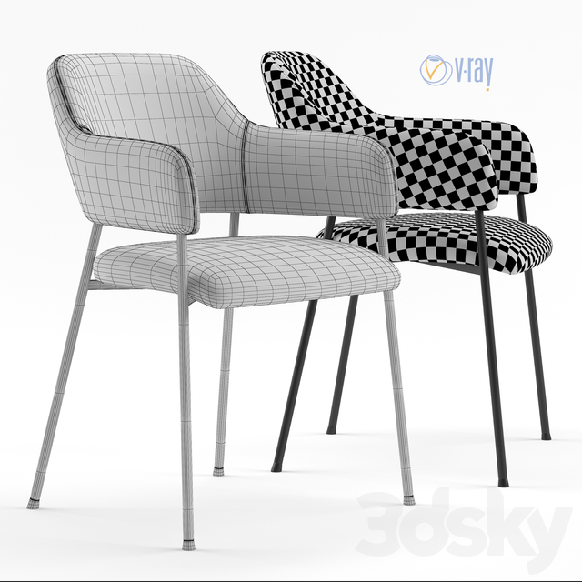 آبجکت سه بعدی صندلی برای 3dsmax عکس 3